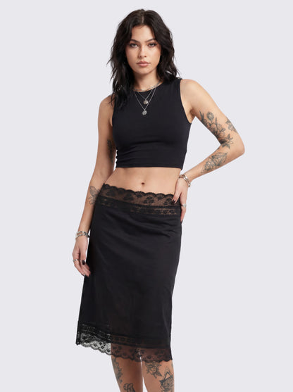 LACE TRIM SKIRT